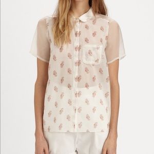 NWT Elizabeth & James Ashton Top Ivory/Brown Sz M